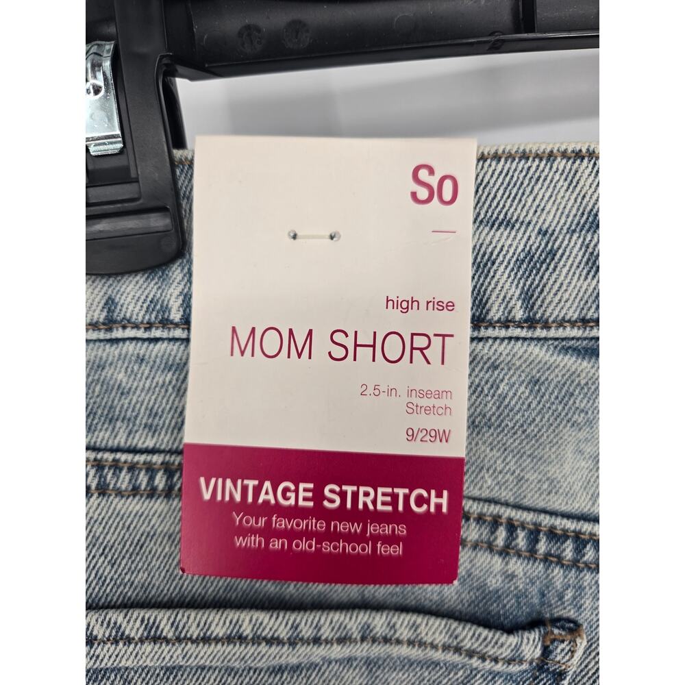 So Acid Wash Blue Jeans Mom Shorts High Rise Vintage Stretch Women's 9/29 New - Picture 6 of 10